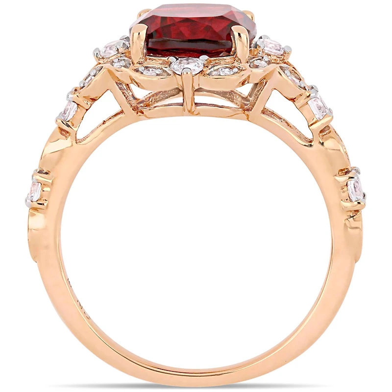 Julianna B 14K Rose Gold Garnet & 0.06CTW Diamond Fashion Ring