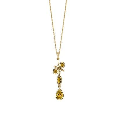 10K Yellow Gold Citrine Fashion Necklace