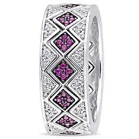 Julianna B Sterling Silver Created Ruby & Created White Sapphire Ring