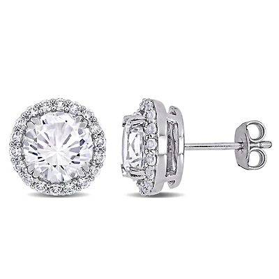 Julianna B Sterling Silver Created White Sapphire Earrings