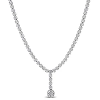 Sterling Silver Cubic Zirconia Lariat Necklace