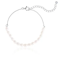 Sterling Silver 4-5mm Freshwater Pearl Bracelet