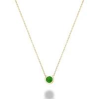 Les Bijoux 10k Yellow Gold Bezel Set Emerald Necklace