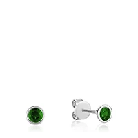 Les Bijoux 10K White Gold Bezel Set Emerald Earrings