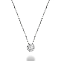 10K White Gold 0.08CTW Diamond Cluster Pendant