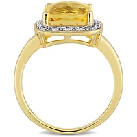 Julianna B 10K Yellow Gold Citrine & Diamond Ring