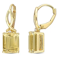 Julianna B Sterling Silver Yellow Plated Citrine & White Topaz Earrings