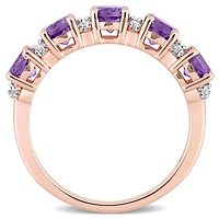 Julianna B Sterling Silver Amethyst & White Topaz Ring