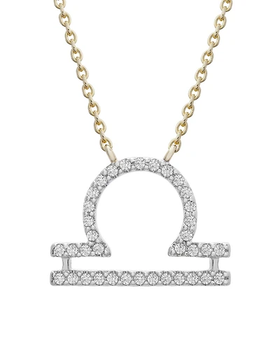 10K Yellow Gold Libra 0.10CTW Diamond Pendant