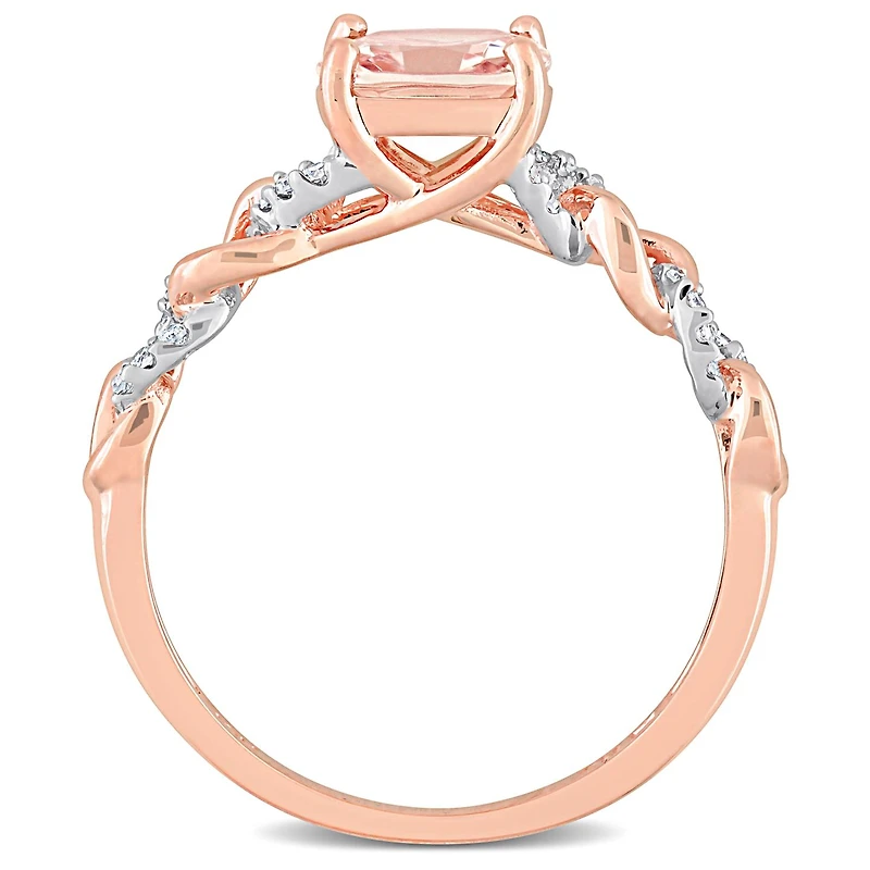 Julianna B 10K Rose Gold Morganite and Diamond Ring