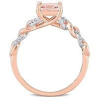 Julianna B 10K Rose Gold Morganite and Diamond Ring