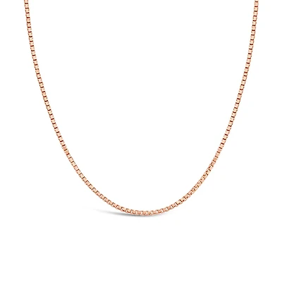 10K Rose Gold 20" 0.8mm Box Chain