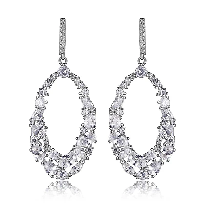 Reign Oval Cluster Earrings