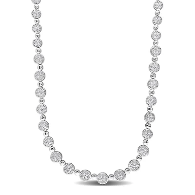 Julianna B Sterling Silver 0.50CTW Diamond Tennis Necklace