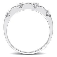 Julianna B 10K White Gold Created Sapphire and Diamond Eternity Ring