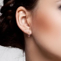 Julianna B 10K Yellow Gold Garnet Link Earrings