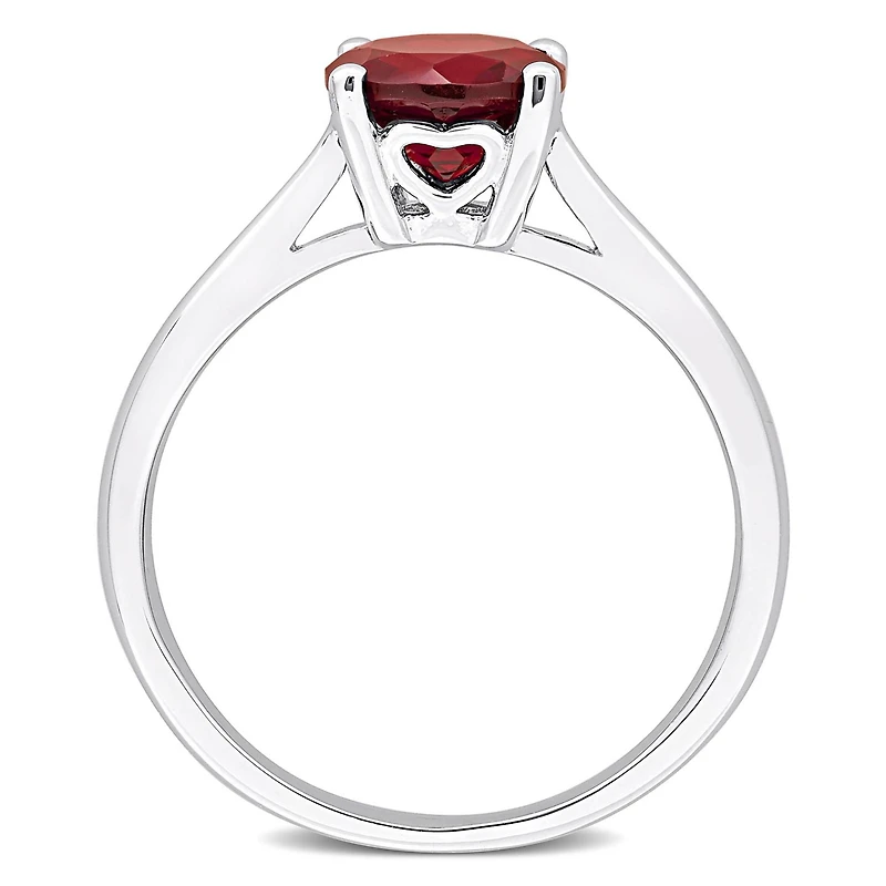 Julianna B Sterling Silver Garnet Solitaire Ring