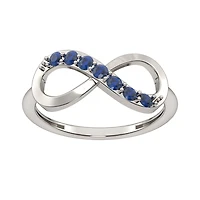 Sterling Silver Created Sapphire Infinity Ring