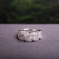 Julianna B Sterling Silver 0.14CTW Diamond Twist Fashion Band