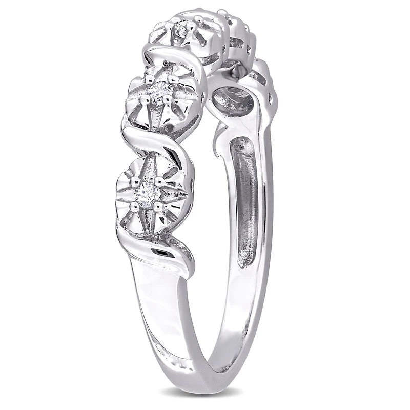 Julianna B Sterling Silver Diamond Twist Fashion Ring