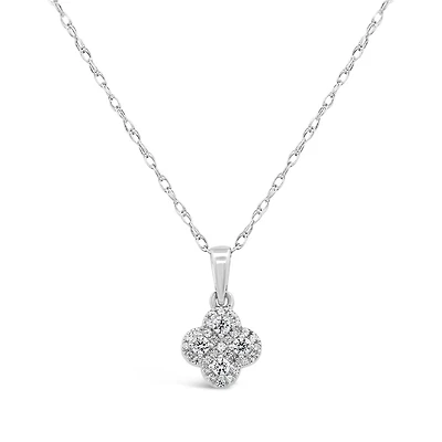 10K White Gold 0.20CTW Diamond Pendant