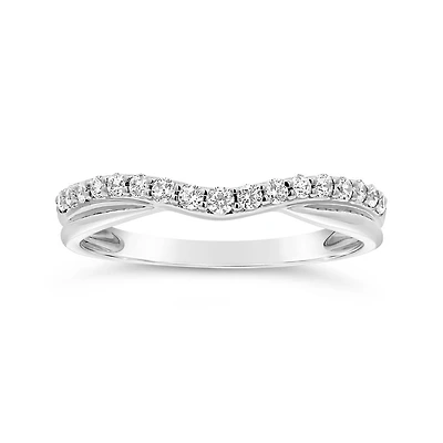 0.25CTW Diamond Contour Band in 14K White Gold