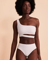 Bas de bikini taille mi-haute TEXTURED