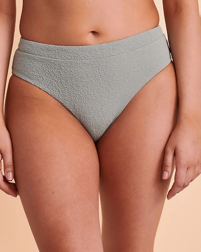 TEXTURED Mid Waist Bikini Bottom