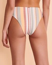 IRREGULAR STRIPE High Leg Bikini Bottom