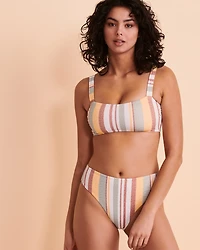 IRREGULAR STRIPE High Leg Bikini Bottom