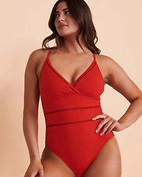 BEHIND THE SEAMS Cross Back One-piece Swimsuit