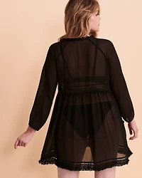 Caftan chiffon manches longues
