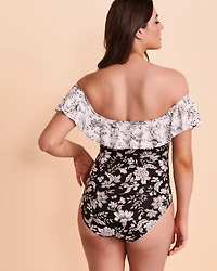 Maillot une-pièce épaules dénudées TOILE FLORAL