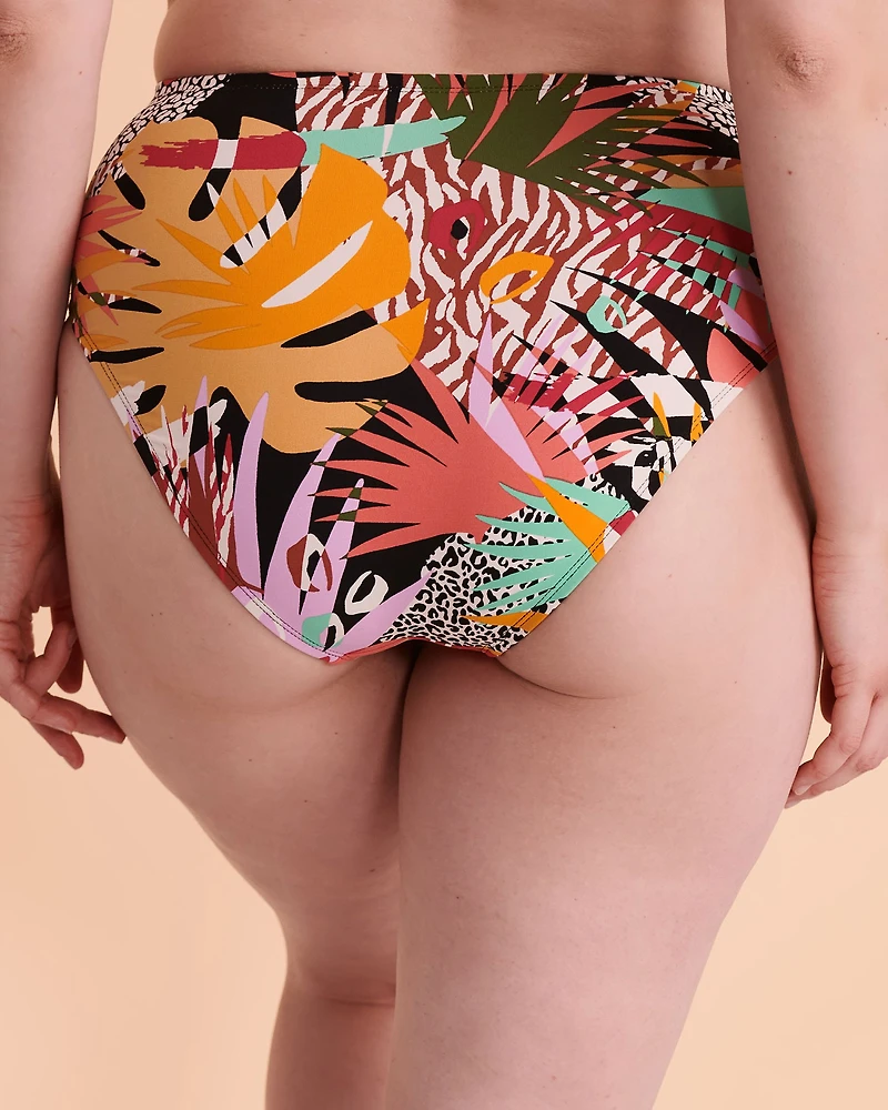 LET'S GET LOUD Draped High Waist Bikini Bottom