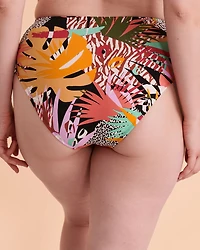 LET'S GET LOUD Draped High Waist Bikini Bottom