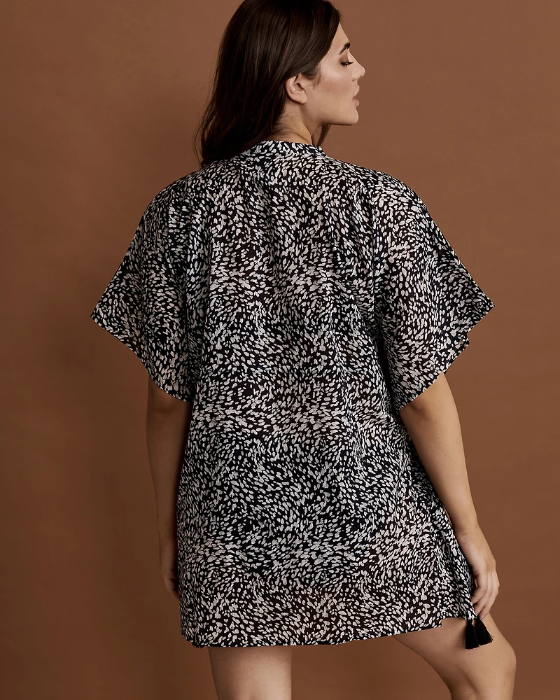 Asymmetric Caftan with Tassels