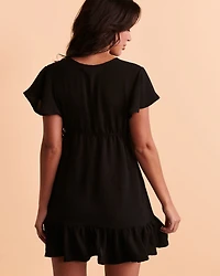 Robe fluide à manches courtes