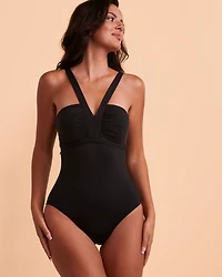 FLORAL WAVE Bandeau One-piece Swimsuit