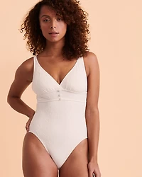 TEXTURED Plunge One-piece Swimsuit