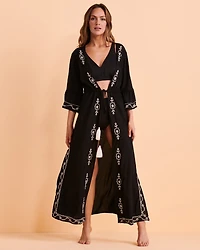Caftan maxi à broderies
