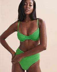 Haut de bikini plongeant Peppermint Ribbed