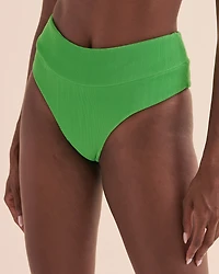 Bas de bikini cheeky taille haute Peppermint Ribbed