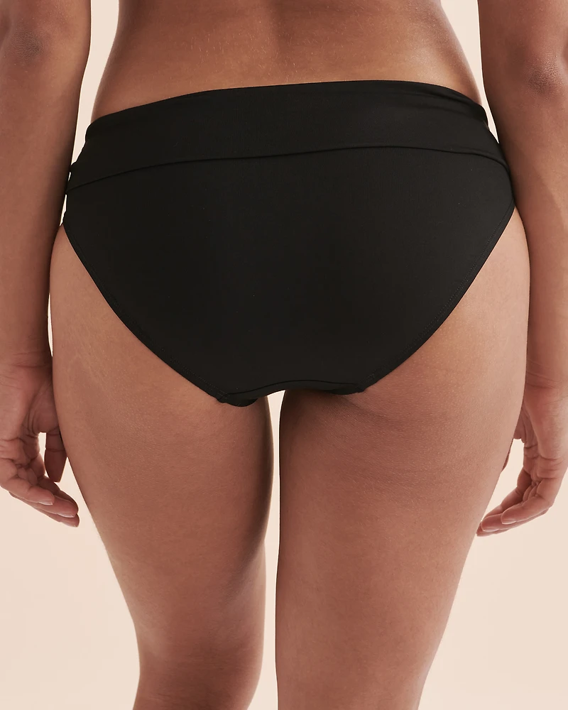 Bas de bikini bande taille pliée Solid