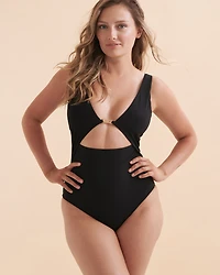 Maillot une-pièce plongeant à découpe Lien
