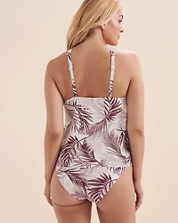 Fall Leaf High Neck Tankini Top