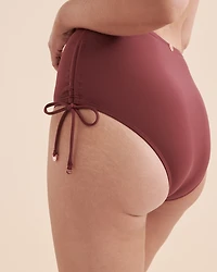 Burgundy High Waist Bikini Bottom