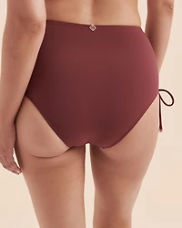 Burgundy High Waist Bikini Bottom