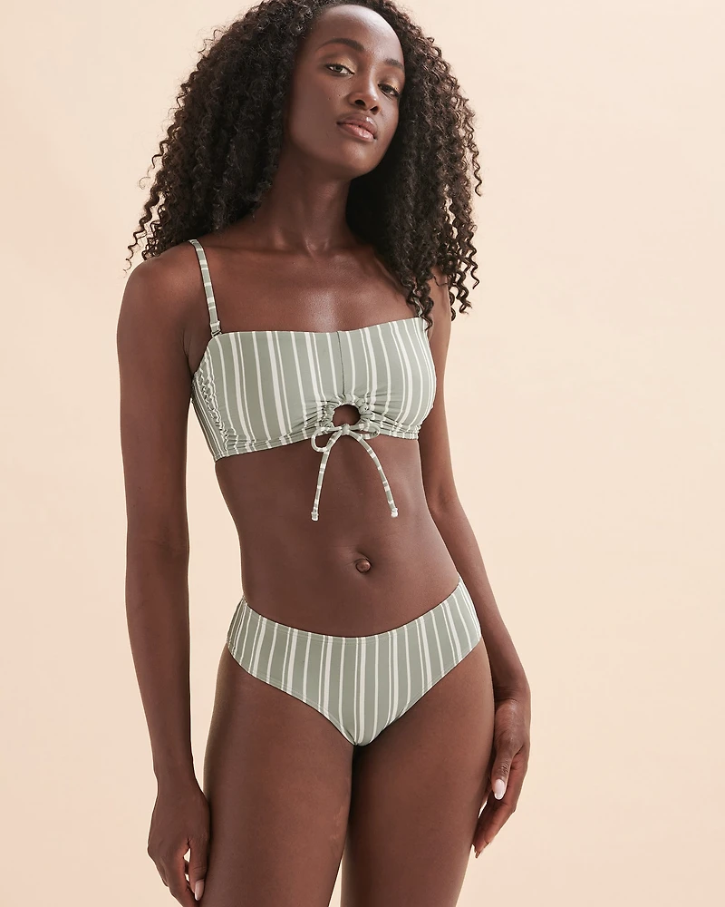 Textured STRIPES Bralette Bikini Top