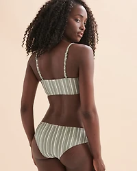 Textured STRIPES Bralette Bikini Top