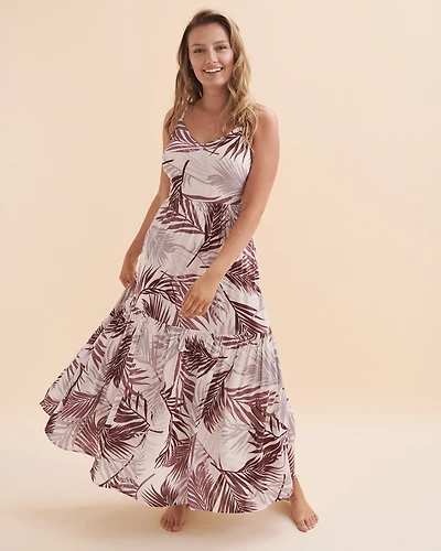 Fall Leaf Maxi Layered Dress